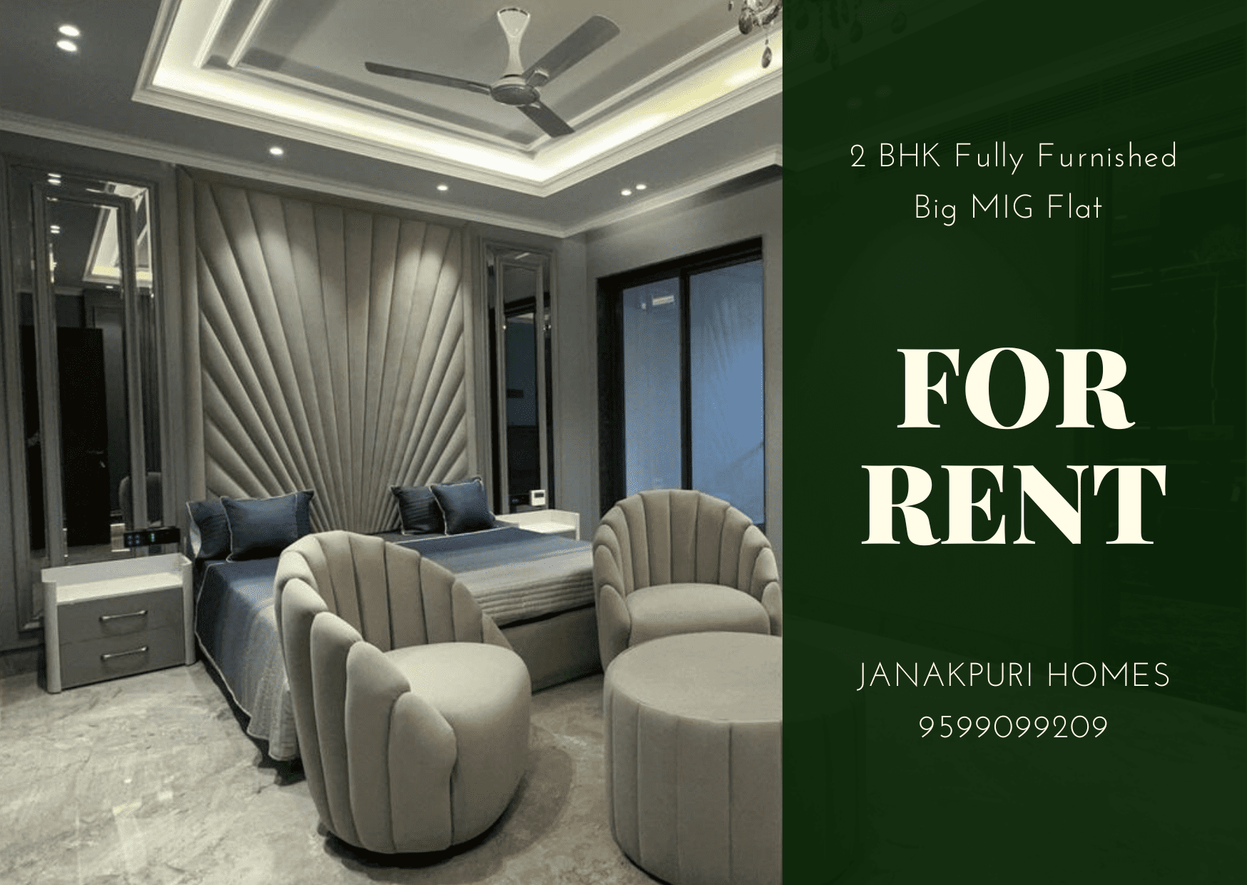 Fully Furnished 2 BHK Big MIG Flats For Rent in Janakpuri