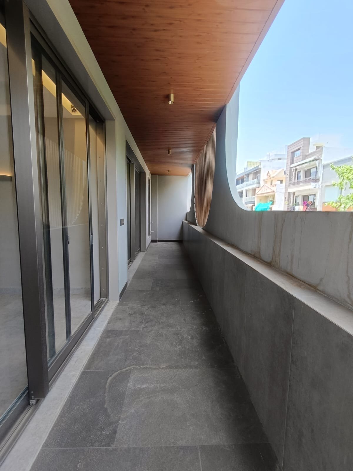 Front balcony view with park facing greenery Janakpuri luxury floor