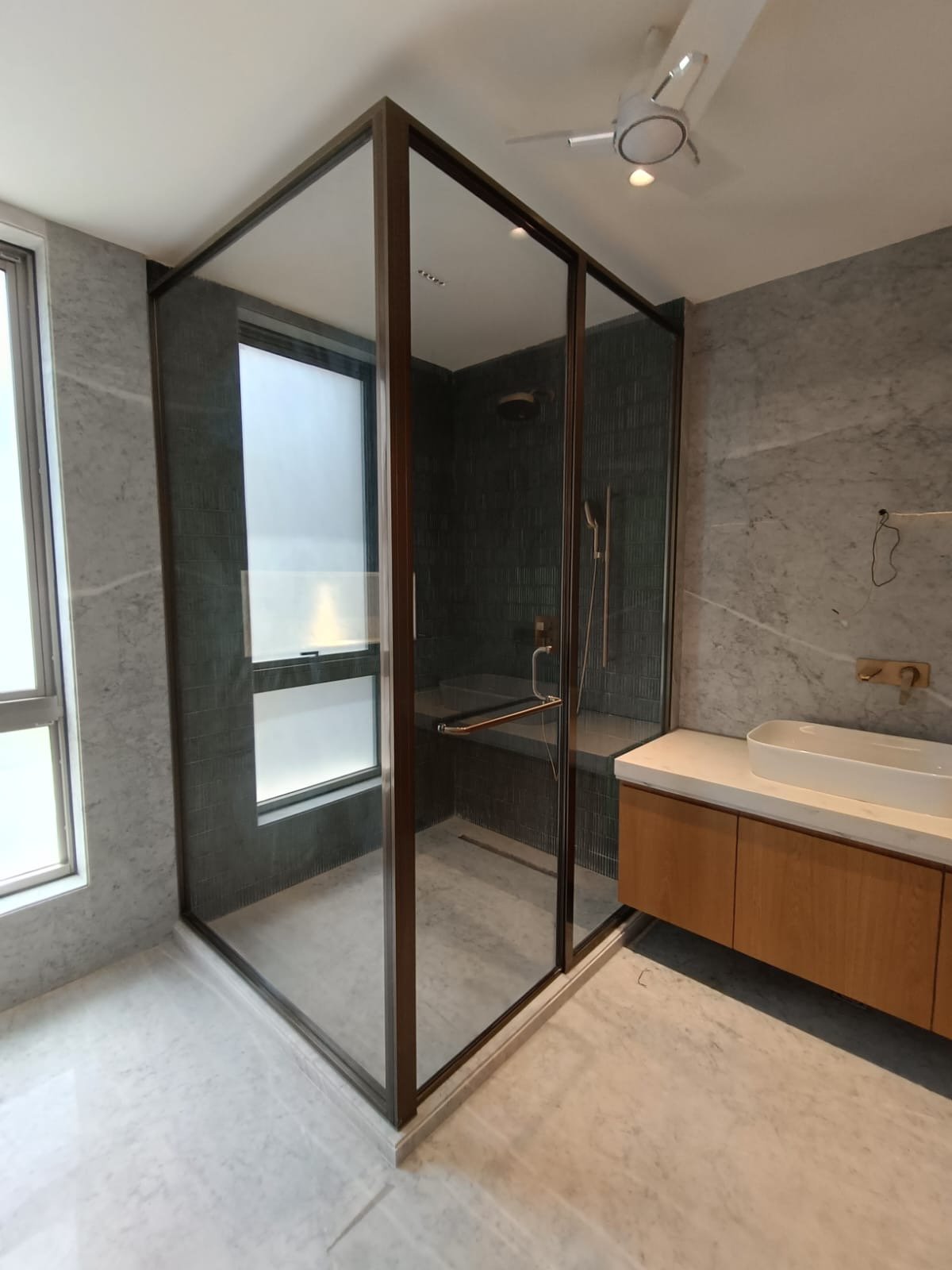Premium Kohler bathroom with modern fittings luxury builder floor Janakpuri